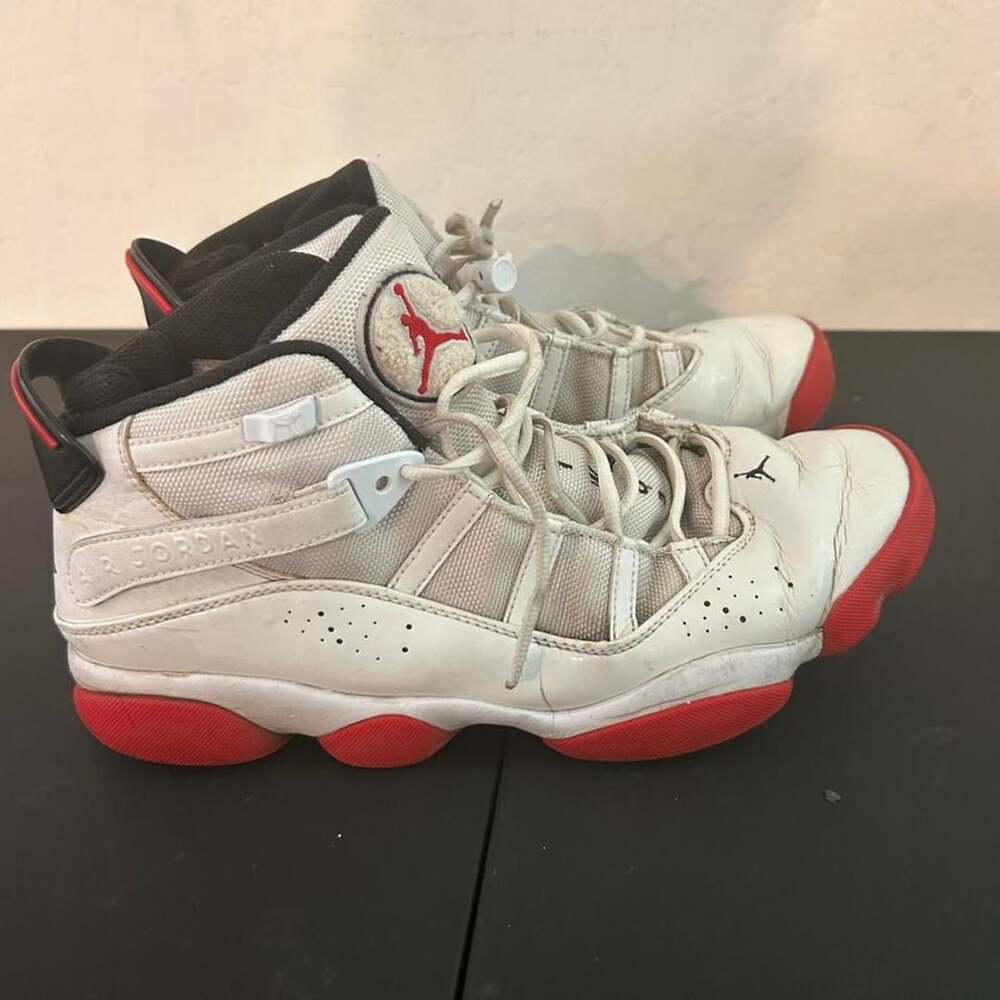 Jordan 6 Rings US 11 White University Red Basketball Sneakers